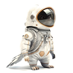 Astronaut isolated on white background. 3D illustration with clipping path