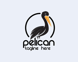 simple abstract pelican art logo icon symbol design template illustration inspiration