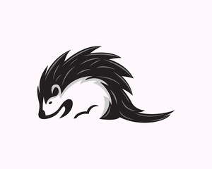 cartoon art porcupine hedgehog logo icon symbol design template illustration inspiration