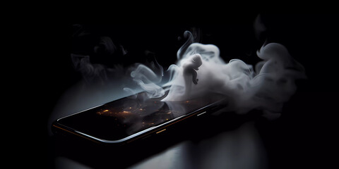 Mobile phone on fire