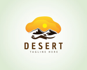 beauty art desert view logo symbol design template illustration