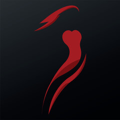 silhouette of a woman with hair 