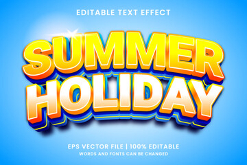 Summer holiday 3d editable text effect