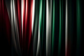 Background made of vertical stripes in red, green and white colors. Generative AI