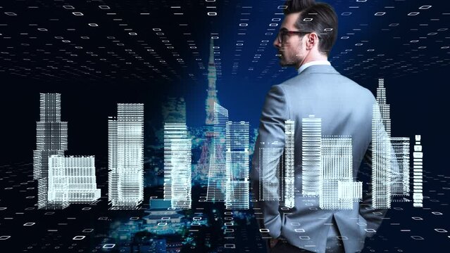 デジタルクラウド化によるデジタルトランスフォーメーションのイメージ　サイバーセキュリティコンセプ