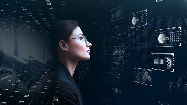デジタルクラウド化によるデジタルトランスフォーメーションのイメージ　サイバーセキュリティコンセプ