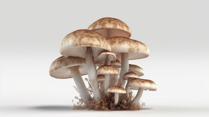 Mushroom and mushrooms with white background