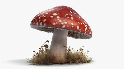 Mushroom and mushrooms with white background