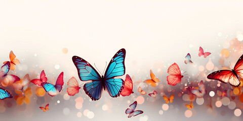 Obraz na płótnie Canvas Colorful butterflies background.