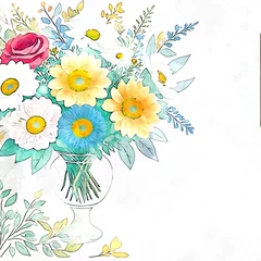 Foto op Plexiglas Beautiful watercolor floral wedding illustration © yang