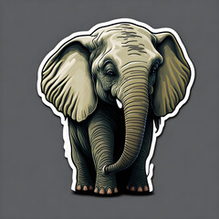 sticker, cute cartoon elephant generated by artificial intelligence