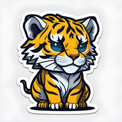 sticker, cute cartoon Tiger generated by artificial intelligence