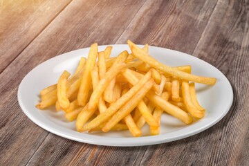 Tasty fresh fast food French fries.