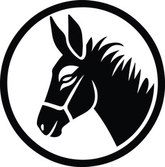 Donkey Logo Monochrome Design Style
