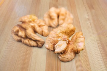 Tasty healthy nuts set on the desk