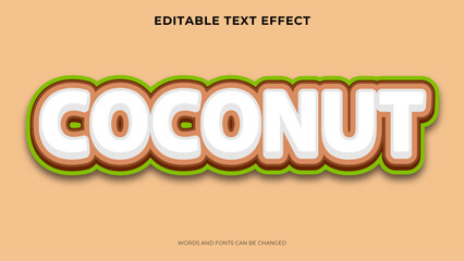 editable coconut text effect