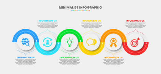 Business concept with infographic design 6 options.