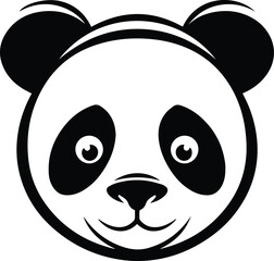Panda Logo Monochrome Design Style
