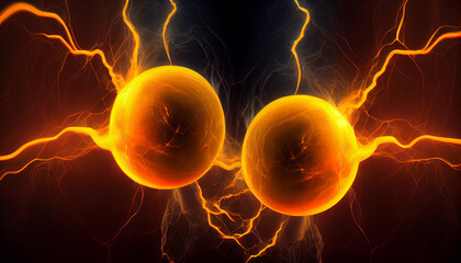 Generative AI, Energetic Eruption: Abstract Background with Two Lively Colors