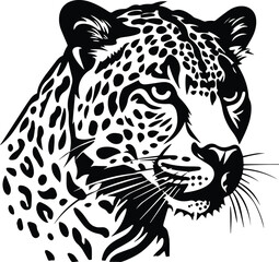Leopard Logo Monochrome Design Style
