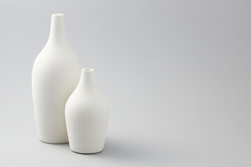 matt white vase for house planterior on white isolated background