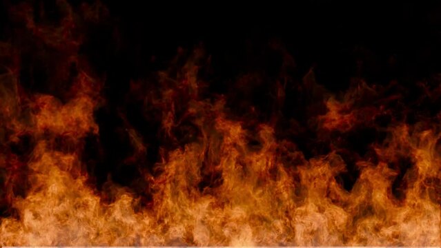 The thrilling sight of a blazing fire. A wall of fireplace fire.