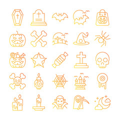 halloween icon set. gradient icon