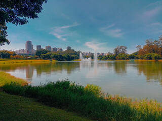 Fototapeta na wymiar Parque Ibirapuera is a park located in the city of São Paulo, Brazil.