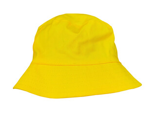 Fototapeta premium Yellow bucket hat isolated on white background