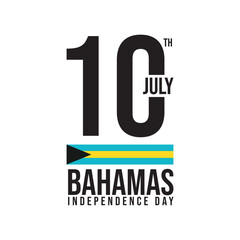 Bahamas independence day typography vector