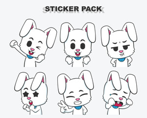 Hand Drawn Emotes Design Sticker Pak Set