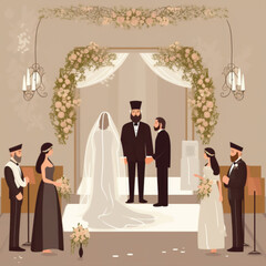 Jewish Marriage Ceremony Erusin or Kiddushin,  Nisuin