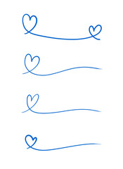 A line drawing of a heart drawn with a blue pen.