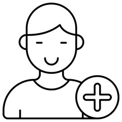 A unique design icon of add friend 