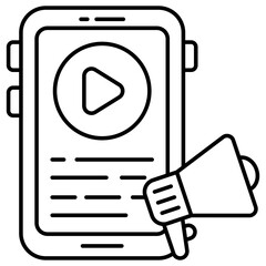 Mobile video promotional icon available for instant download 