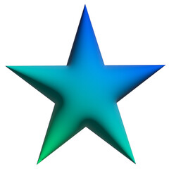 3d blue star