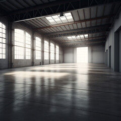Empty clean commercial warehouse