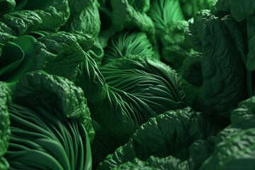 3D illustration of abstract green vegetable background. Generative AI