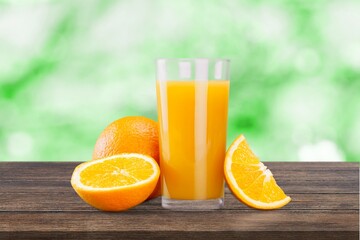 fresh juicy orange fruits on table
