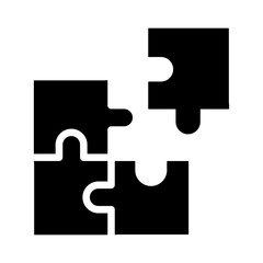 Solving glyph icon for problem solve, problem solving, problem solved, recruitment, business and finance, kid and baby, jigsaw, missing, vacancy, and puzzle logo