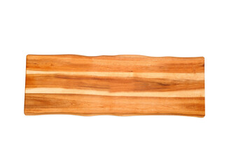 Empty wooden board isolated on white background