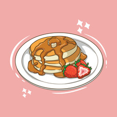 artwork illustration and T shirt design cute pancake