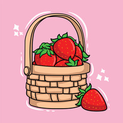 artwork illustration and T shirt design cute strawberry
