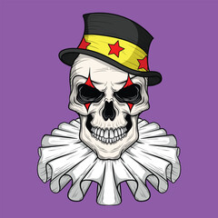 artwork illustration and T shirt design skull clown
