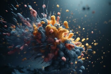 Obraz na płótnie Canvas Particles causing disease spread. Generative AI