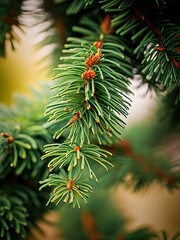 Closeup of fir tree