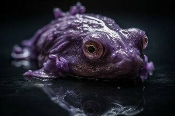 Violet aquatic creature swimming. Generative AI