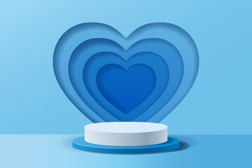 Blue abstract 3D scene for Father's Day display products background