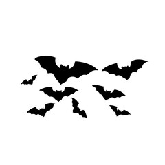 Halloween bats silhouettes vector