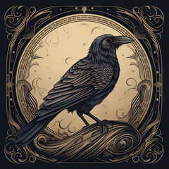 Crow Raven created with Generative AI technology